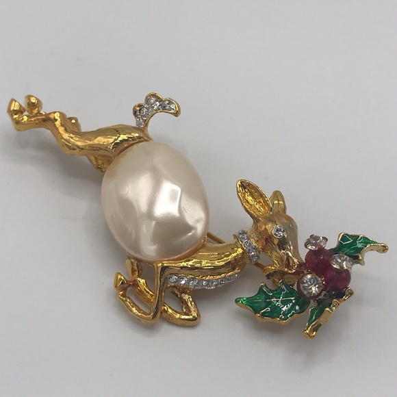 Kenneth Jay Lane Reindeer Pin - Picture 7 of 7